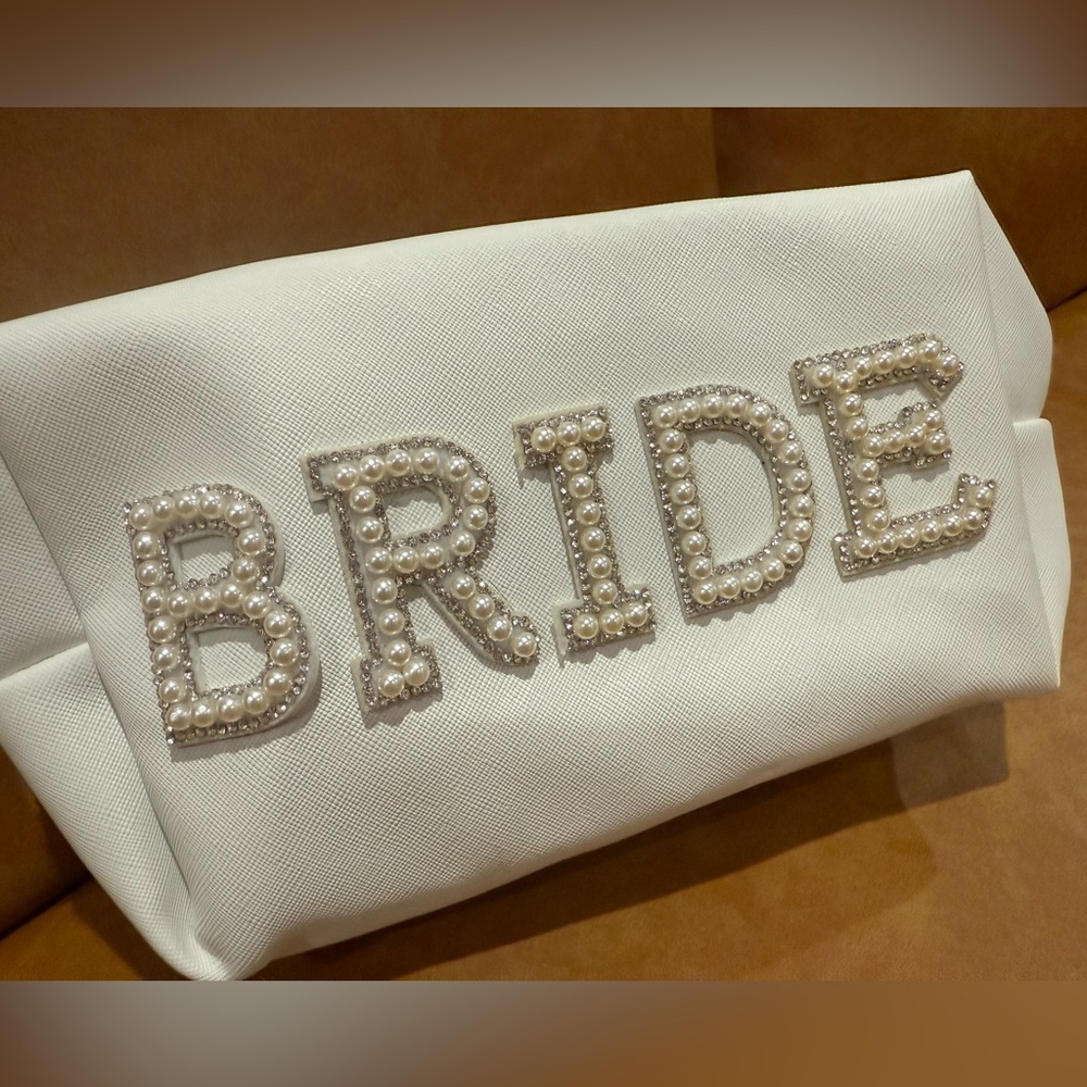 Fun White Bridal Makeup bag